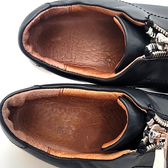 FRYE sz6 Lena Zip Low Slide in Sneaker Loafer Calfskin in Black - Picture 9 of 11